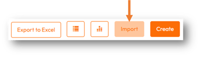 In the Projects overview, click the Import button.