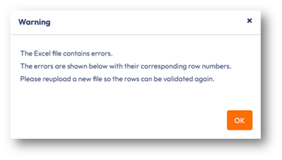 If errors are found, a warning message will appear.