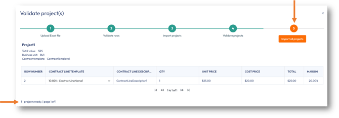 Click the Import all projects button to create the projects