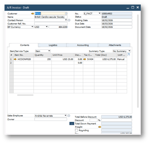 Draft invoice in SAP