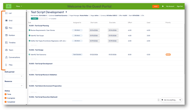 Guest access to a plan with all views