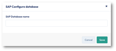 In step 2, enter the name of the SAP database