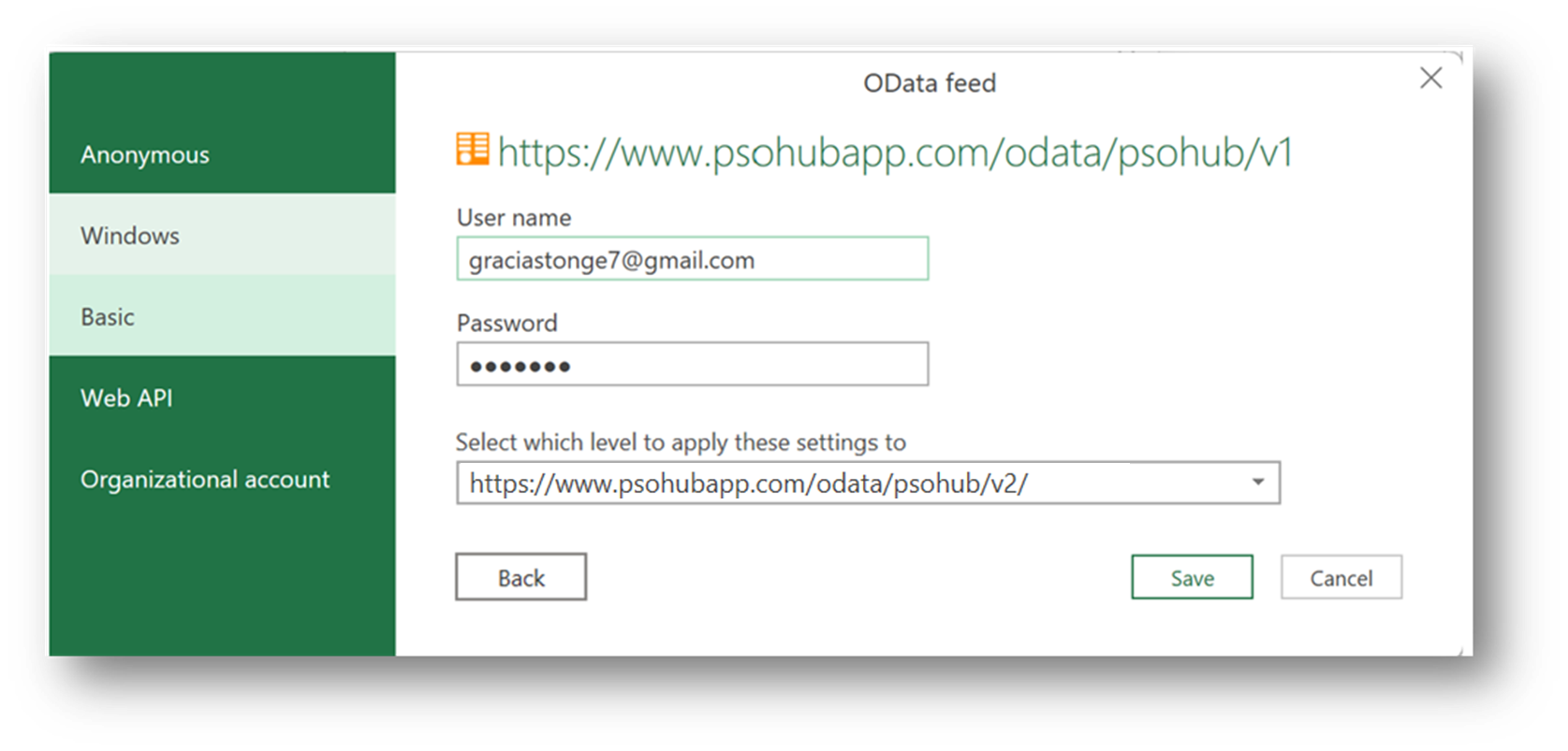 Enter your PSOhub username and password