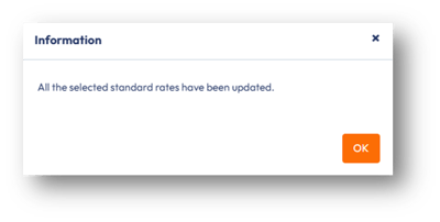Notification when the selected standard rates have been updated