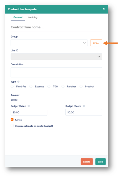 Configure the contract template