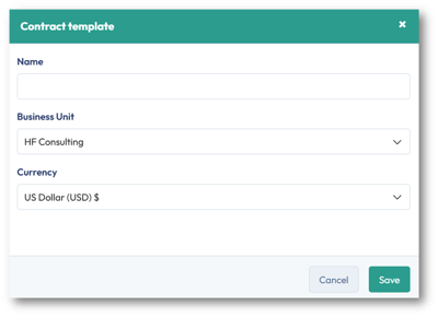 The Create a new template window